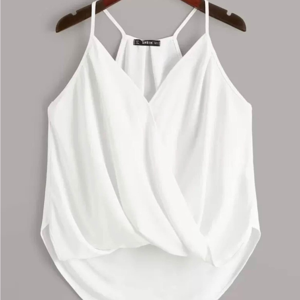 SHEIN Elegant White Draped Camisole